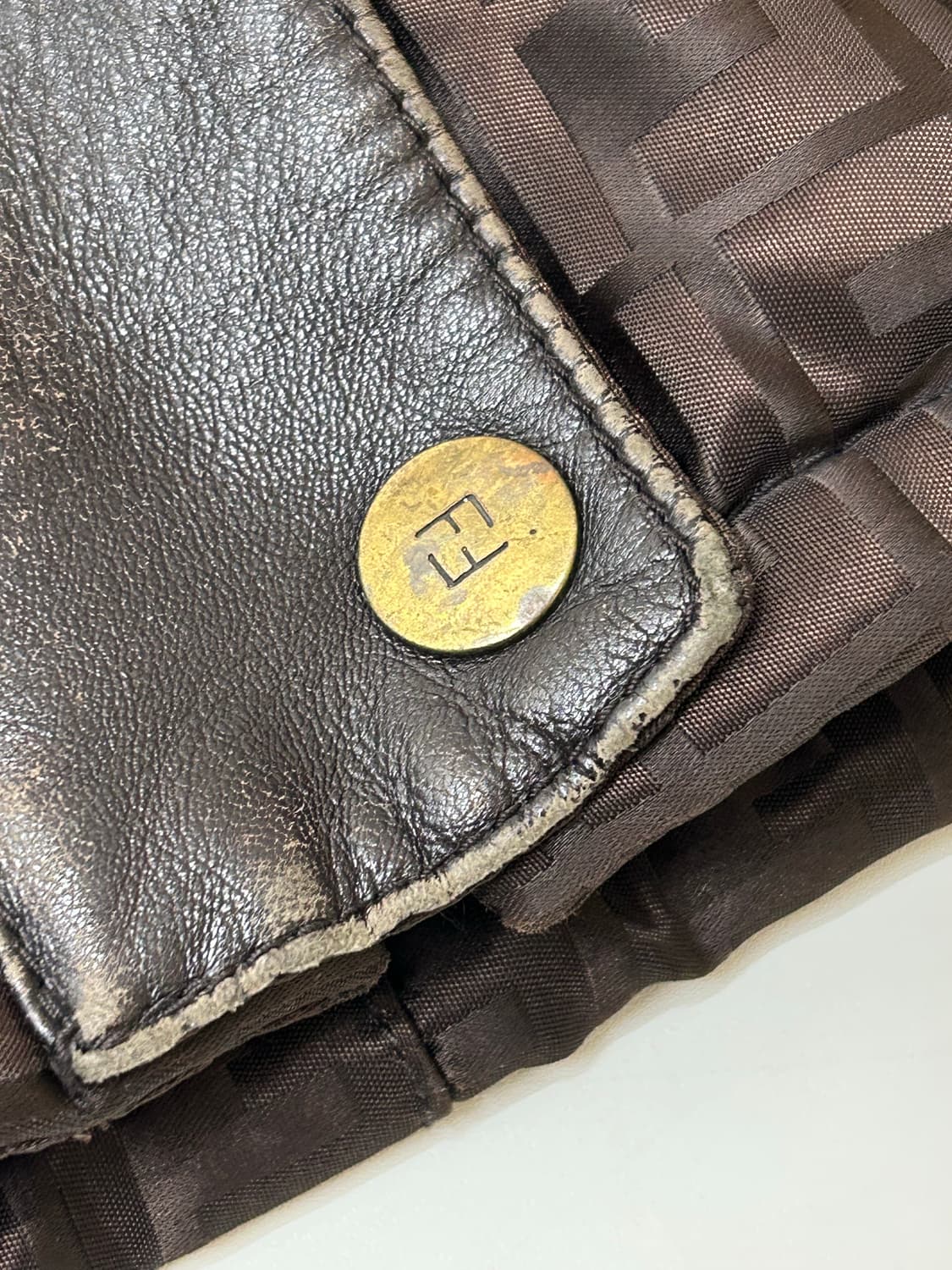 90s Fendi 펜디 브라운 레더 주카 자켓 상품이미지8