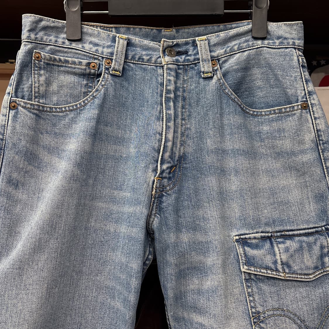 00s 리바이스 503 재팬라인 원포켓 카고 5부 데님팬츠  N1119 상품이미지3