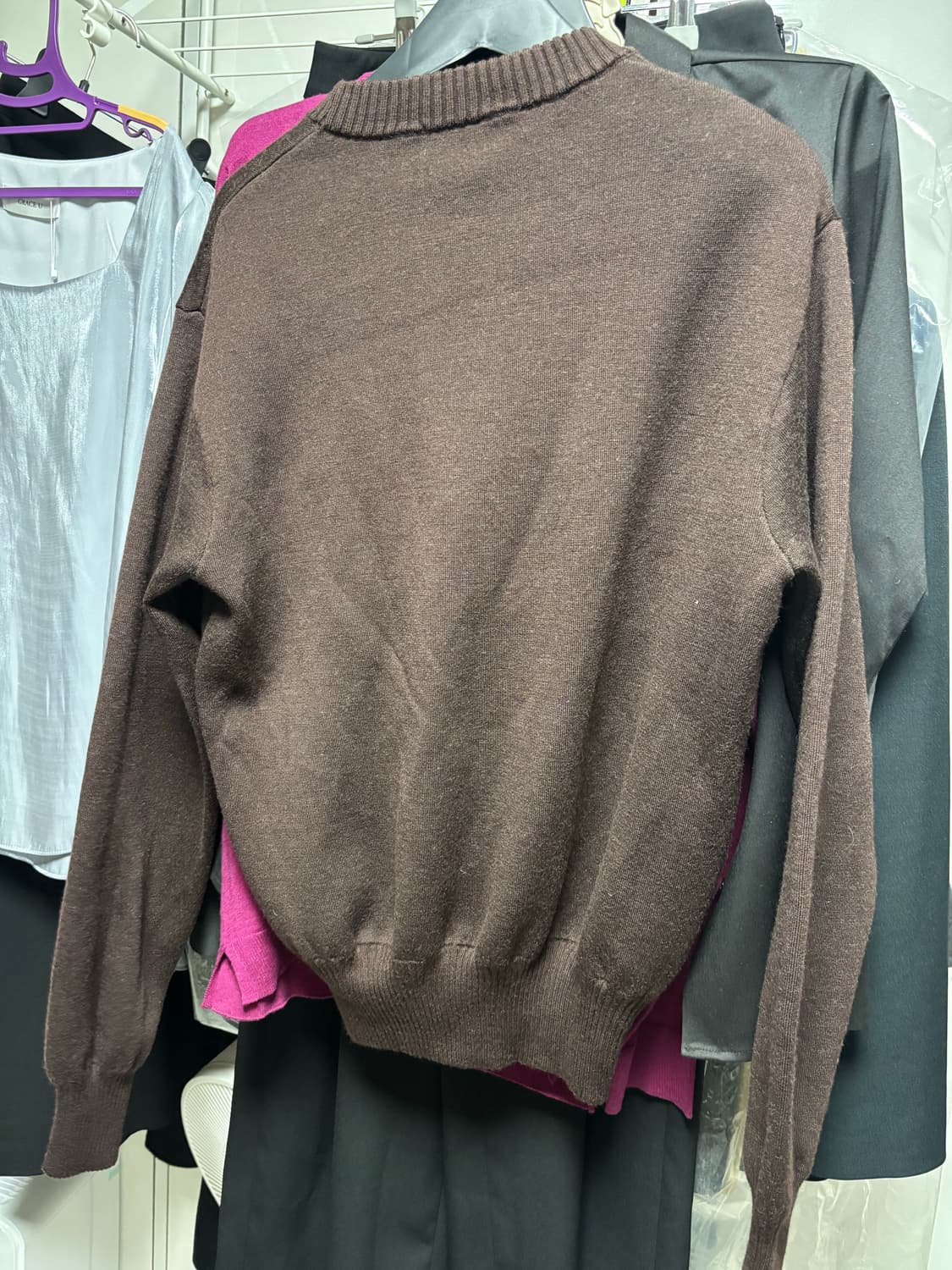 ORR 오르 메리노울 라운드 풀오버 니트 브라운 상품이미지8