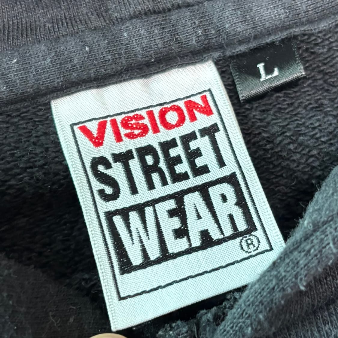 비전스트릿웨어 빅 로고 블랙 후드 티셔츠 상품이미지3