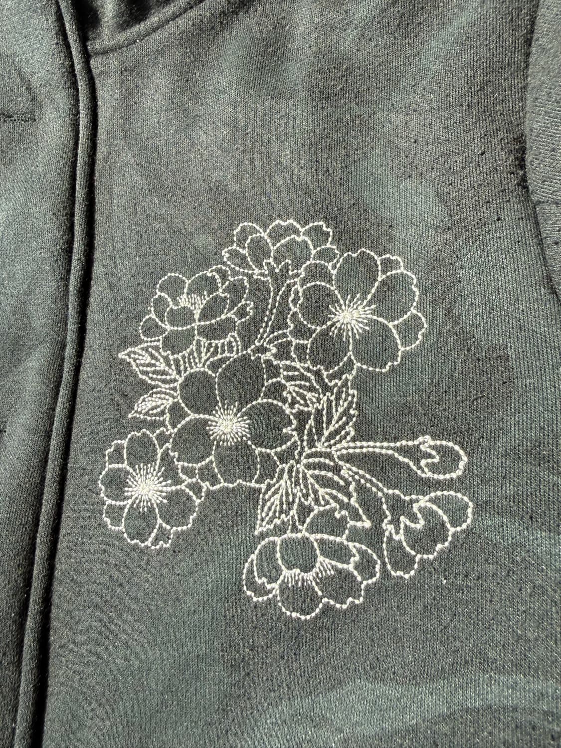 블랙 버튼 잉어 자수 집업 상품이미지4