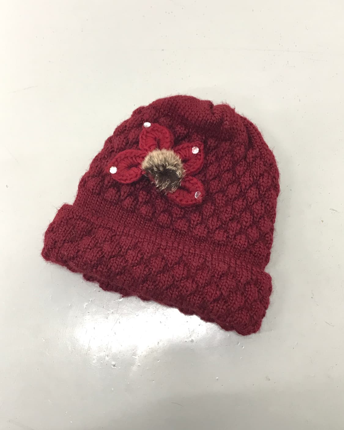 Vintage Burgundy Knit Beanie 상품이미지1
