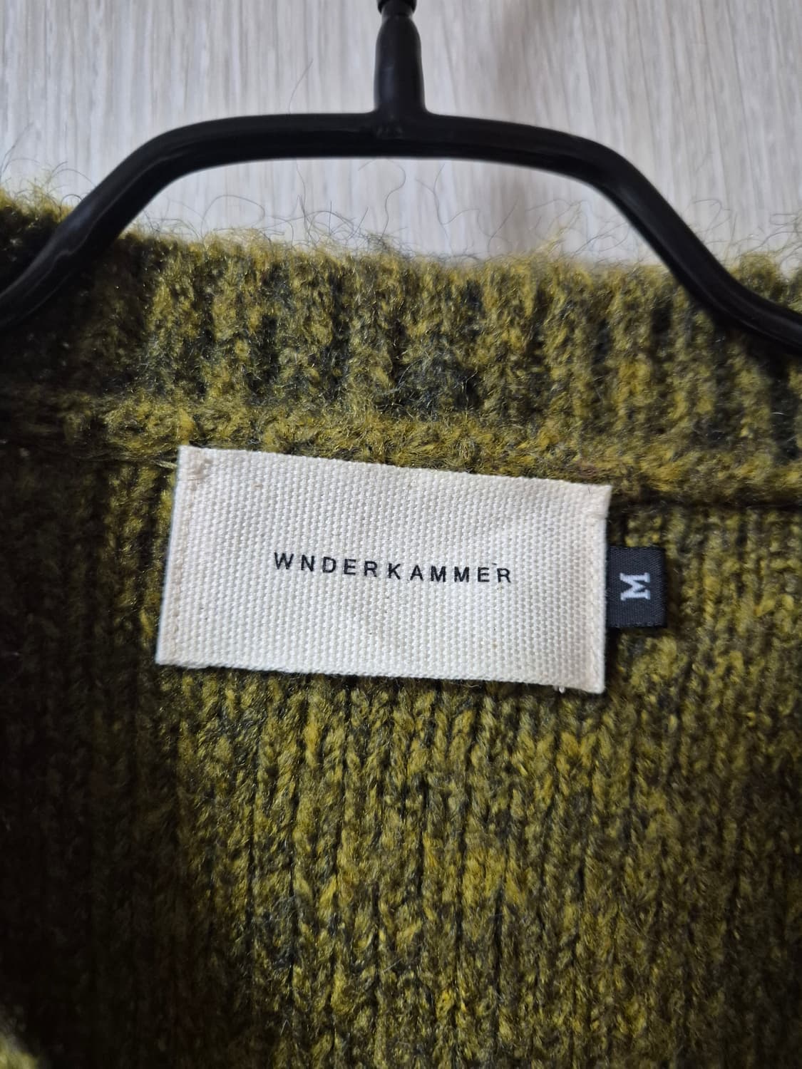 분더캄머 울 니트 부클 가디건 올리브색 M 상품이미지6