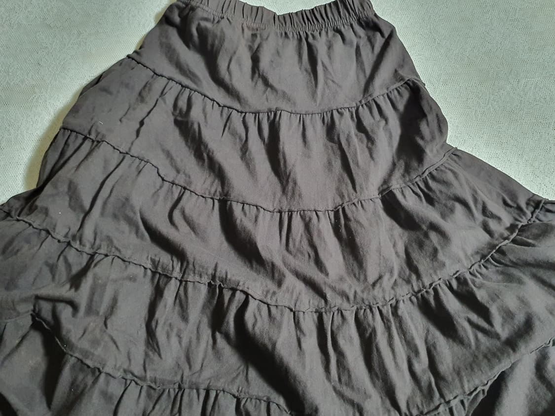 [모리걸] 블랙 챠콜 캉캉 미디 스커트 여성 Free 상품이미지3