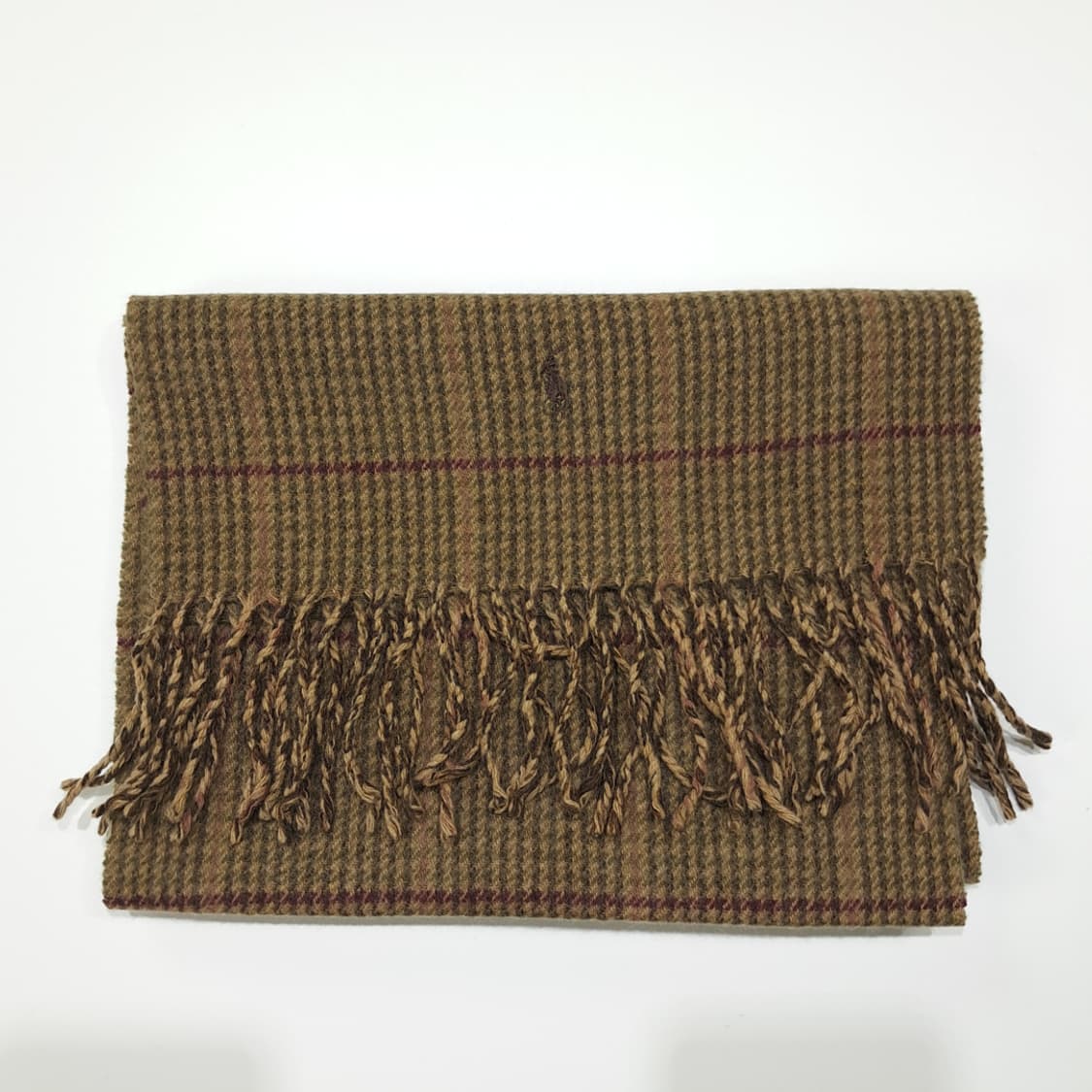 MX455 폴로 이태리판 캐시미어 포니자수 브라운 머플러 목도리 상품이미지7