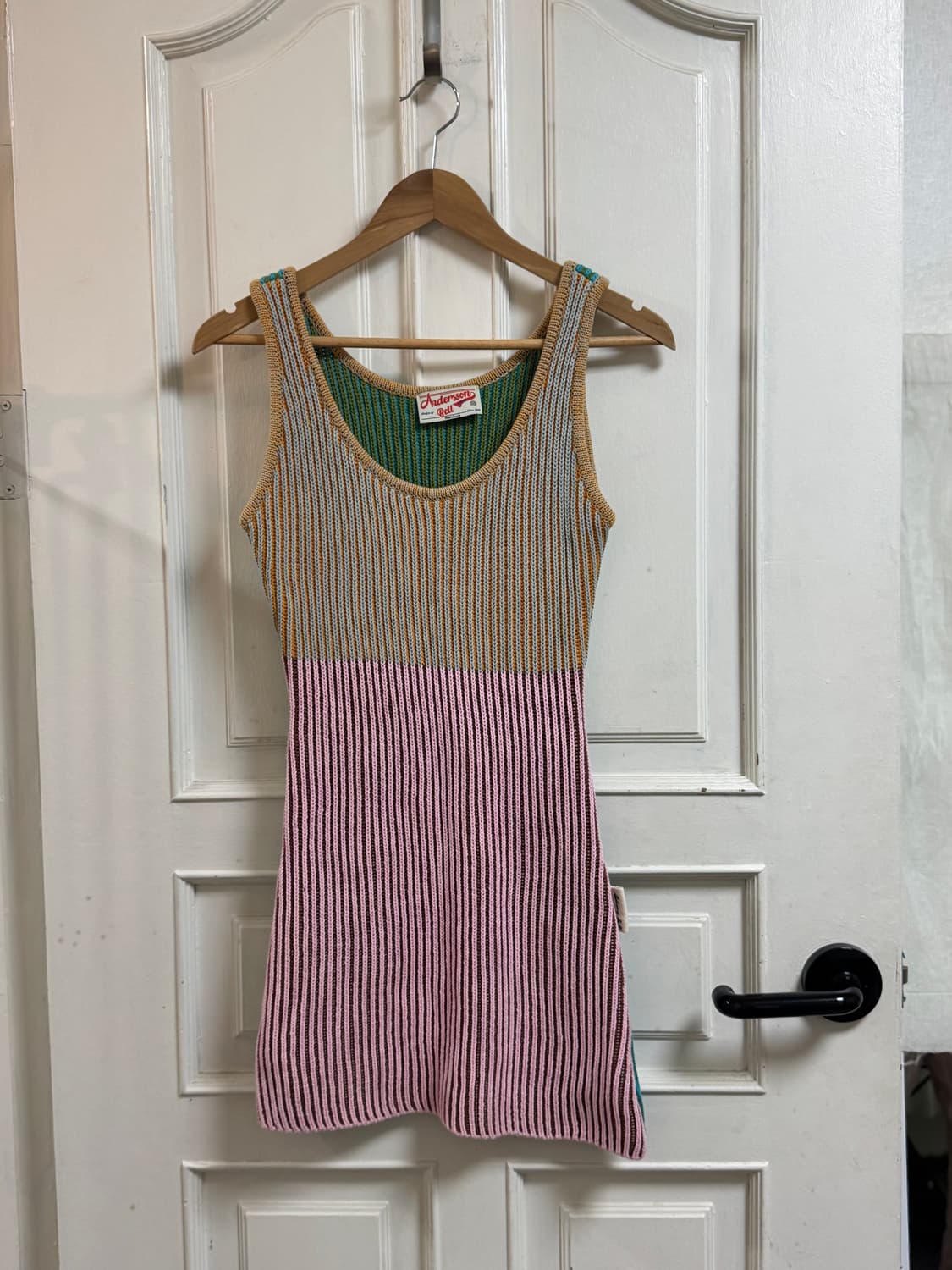 앤더슨벨 컬러블록 니트 나시 원피스 상품이미지1