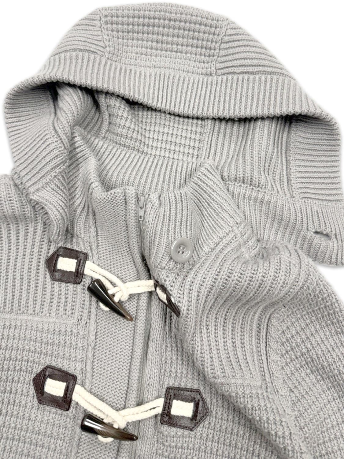 빈티지 Eddie Bauer 그레이 후드 집업 더플 니트 상품이미지5