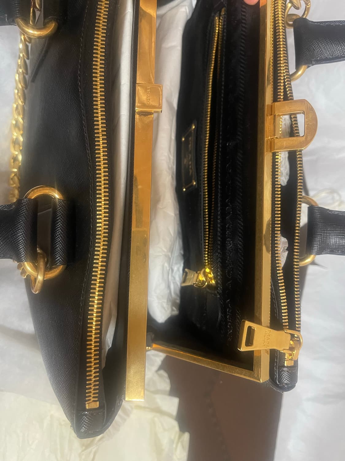 프라다 사피아노 닥터 골드 버클 토드백 상품이미지8