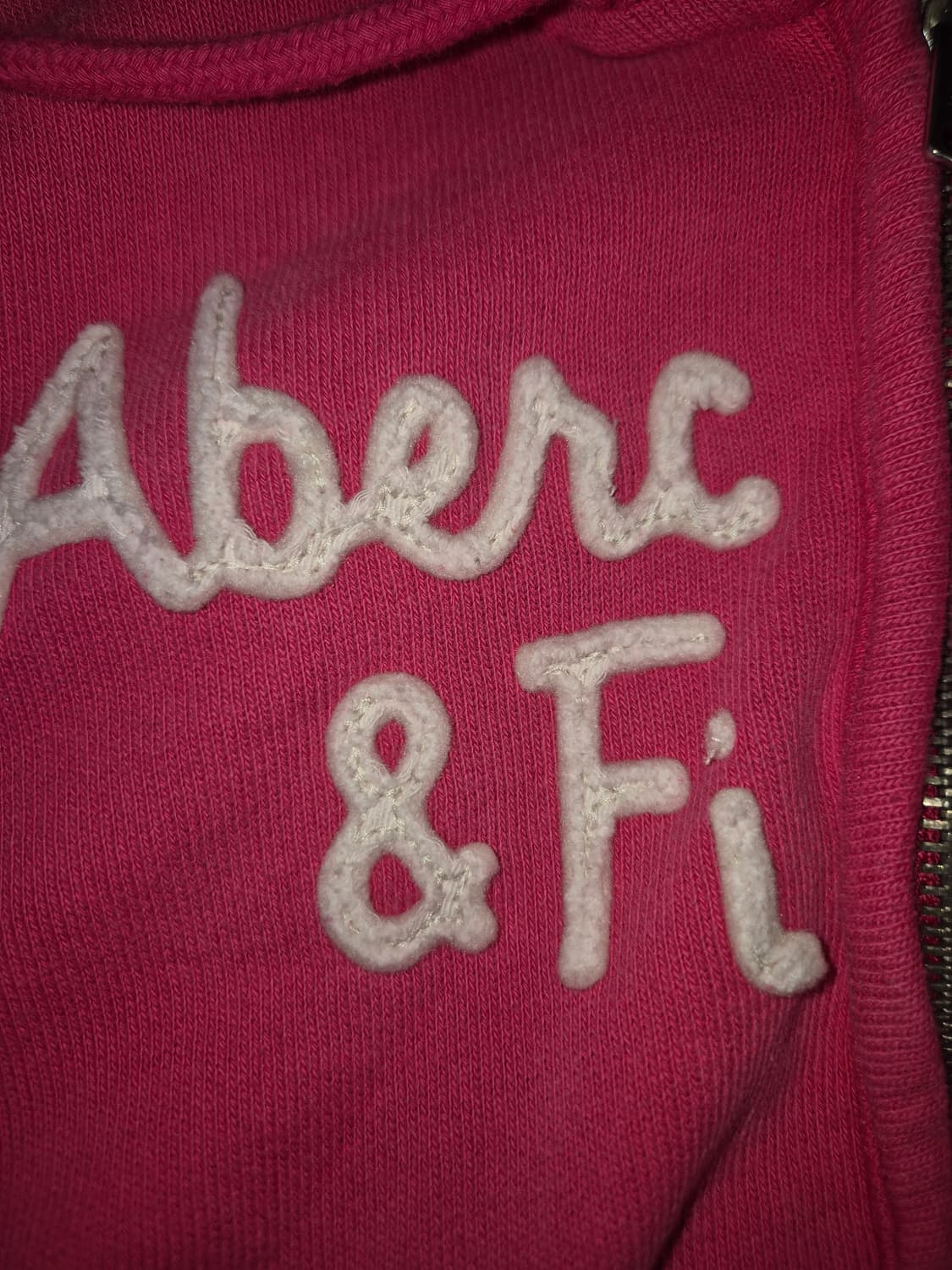 아베크롬비 y2k 핫핑크 붙는핏 후드집업 M 상품이미지4