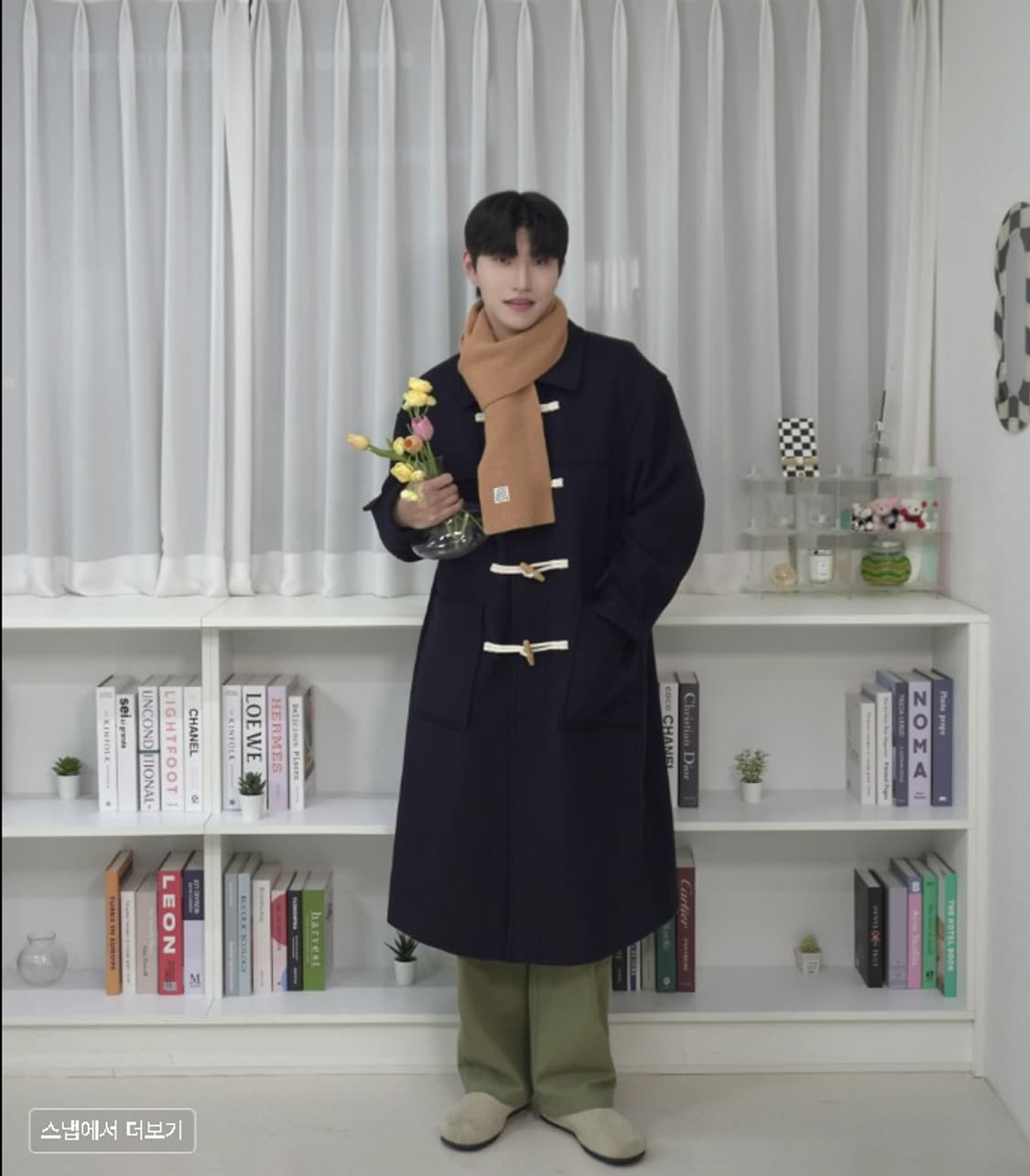 키뮤어 서플러스 울(WOOL) 세미오버 더플 코트_네이비 M 판매  상품이미지6