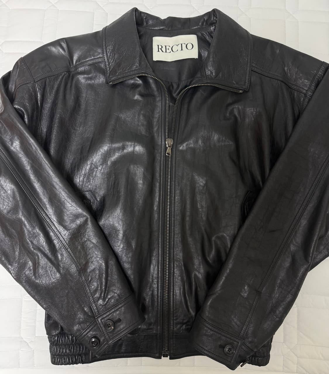 M 렉토 하이넥 레더 블랙 자켓 상품이미지1