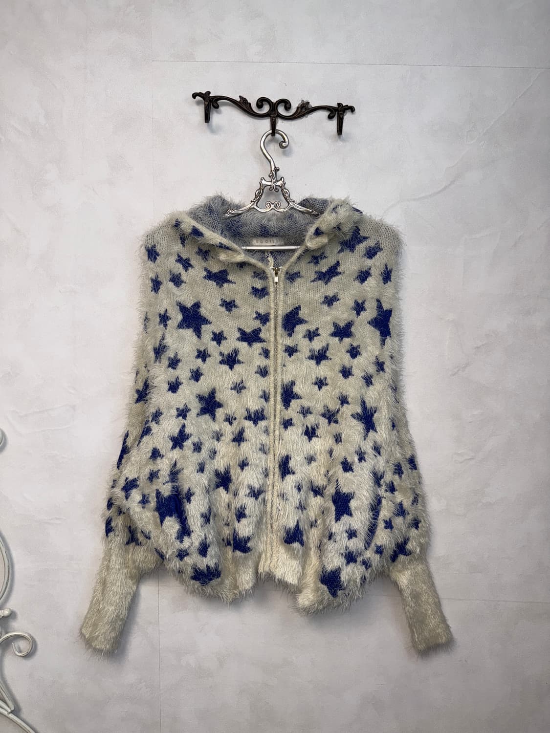 Egoist white blue grunge star over 후드집업  상품이미지1