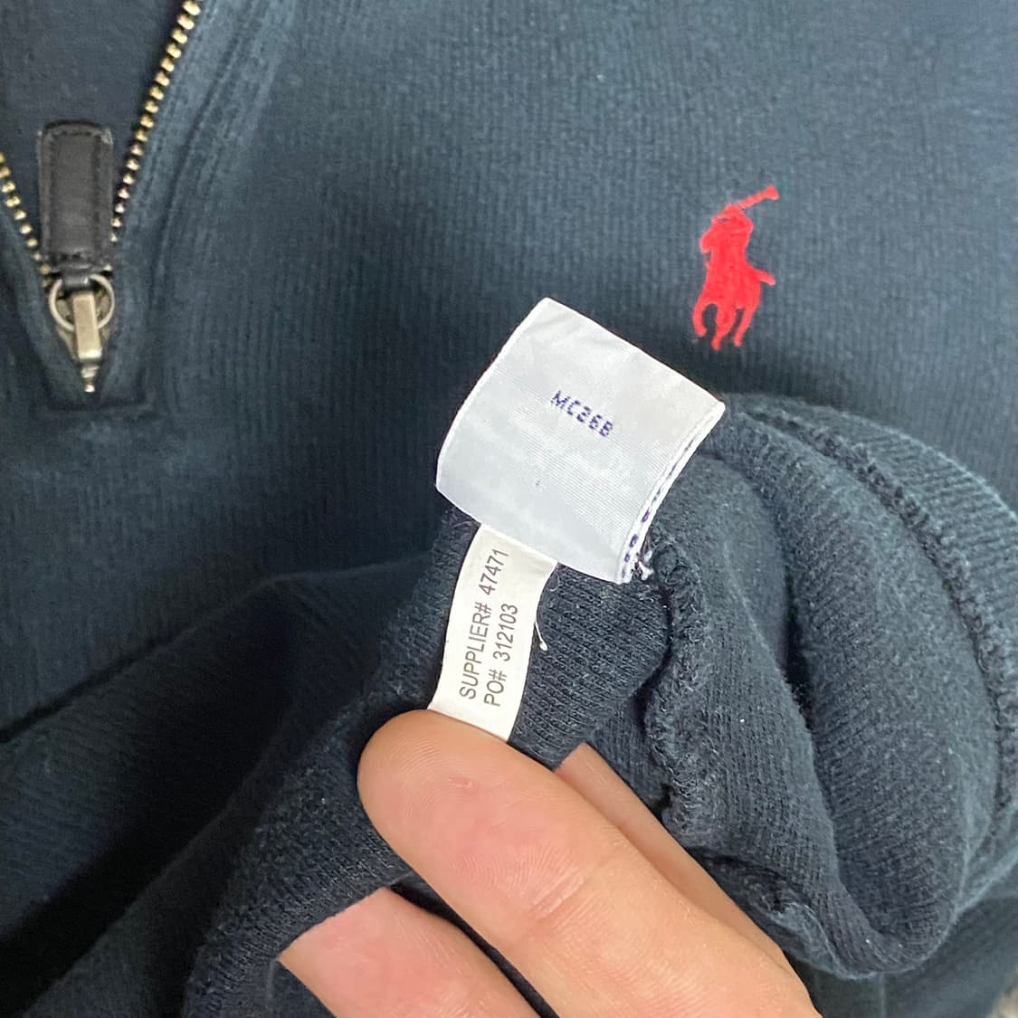 폴로 반집업 니트 S 상품이미지6