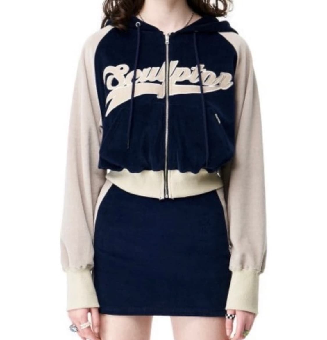 스컬프터 벨루어 후드집업 상품이미지1