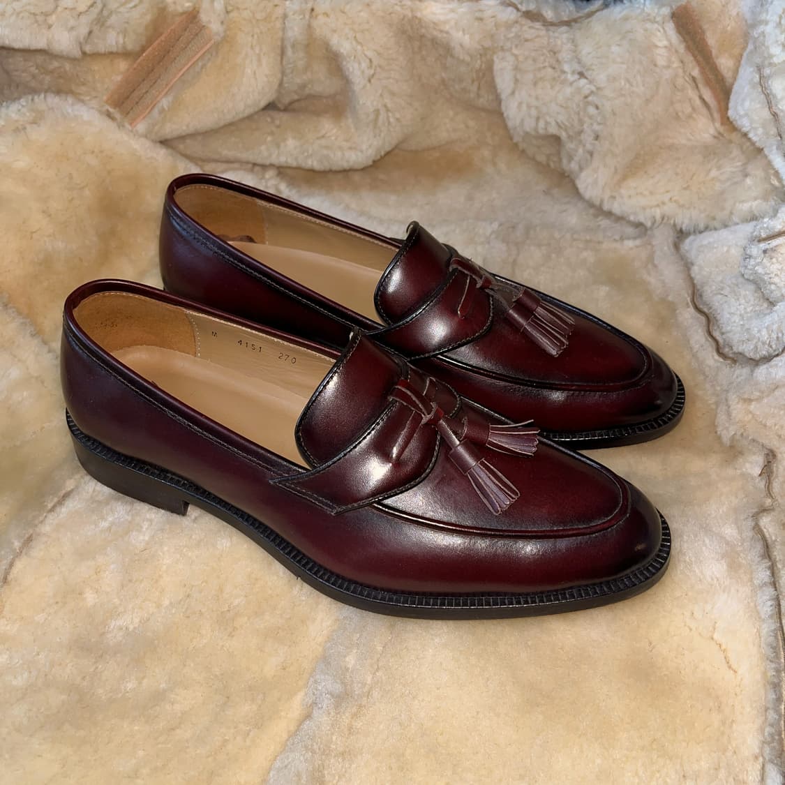 미사용 전시품 국내 테일러샵 수제화 버건디 태슬 로퍼  상품이미지6