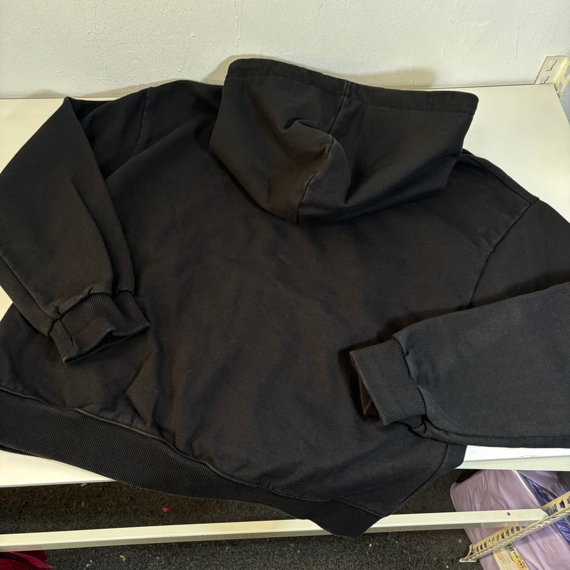 95-100 S 선데이오프클럽 블랙 루즈오버핏 스웻후드티 상품이미지3