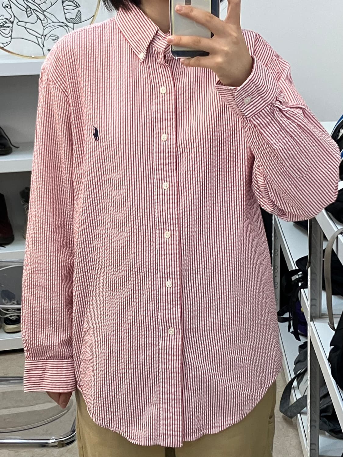 100) POLO 폴로 랄프로렌 스트라이프 셔츠 상품이미지1