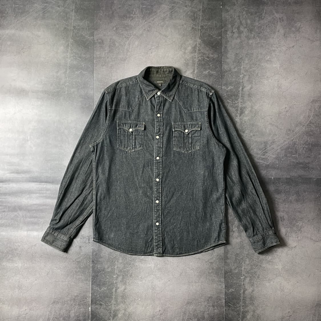 DENVER HAYES 빈티지 차콜 코튼 웨스턴 데님 셔츠 A00687 상품이미지1
