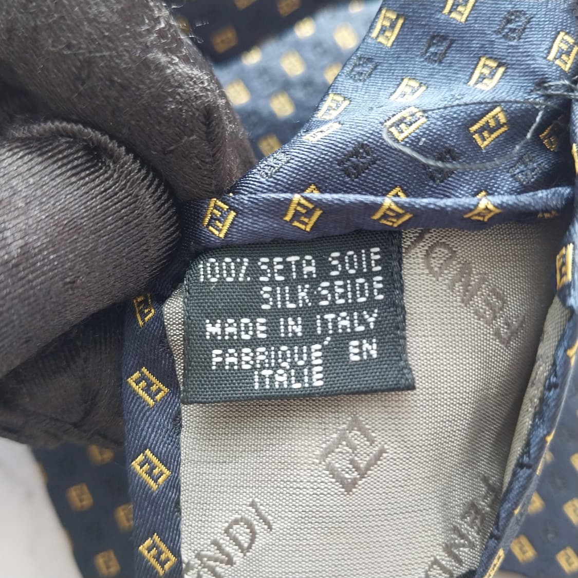 펜디 실크 네이비 FF 주카 로고 넥타이 10.5cm A+등급 K1543 상품이미지10