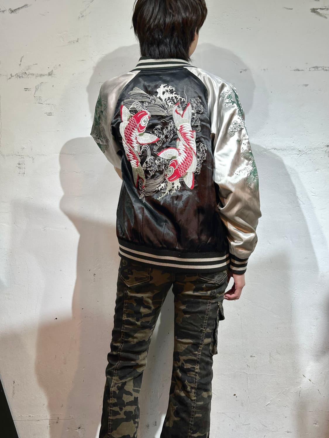 Jpn 일본 빈티지 오리엔탈 자수 스카잔 M 상품이미지1