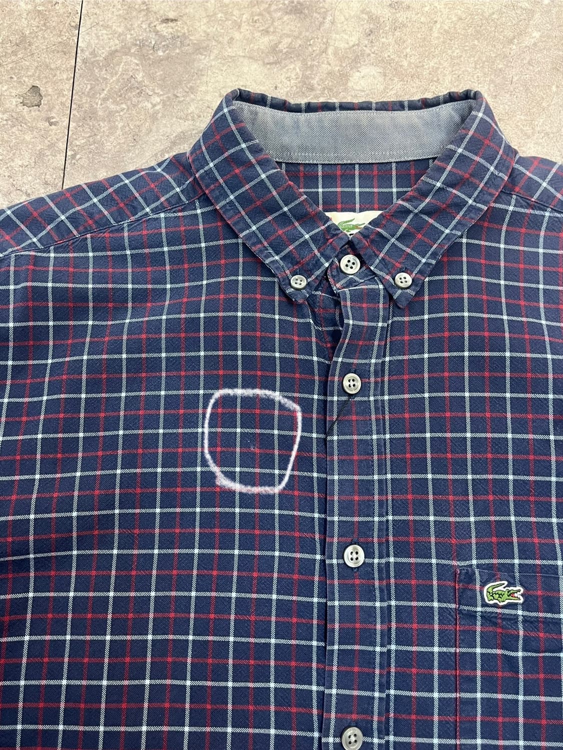 라코스테 체크 포켓 셔츠 네이비 40 #csz2441 상품이미지5