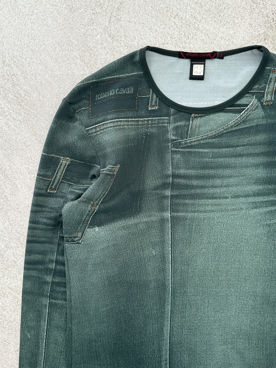 로버트 카발리 데님 프린팅 롱슬리스 상품이미지6