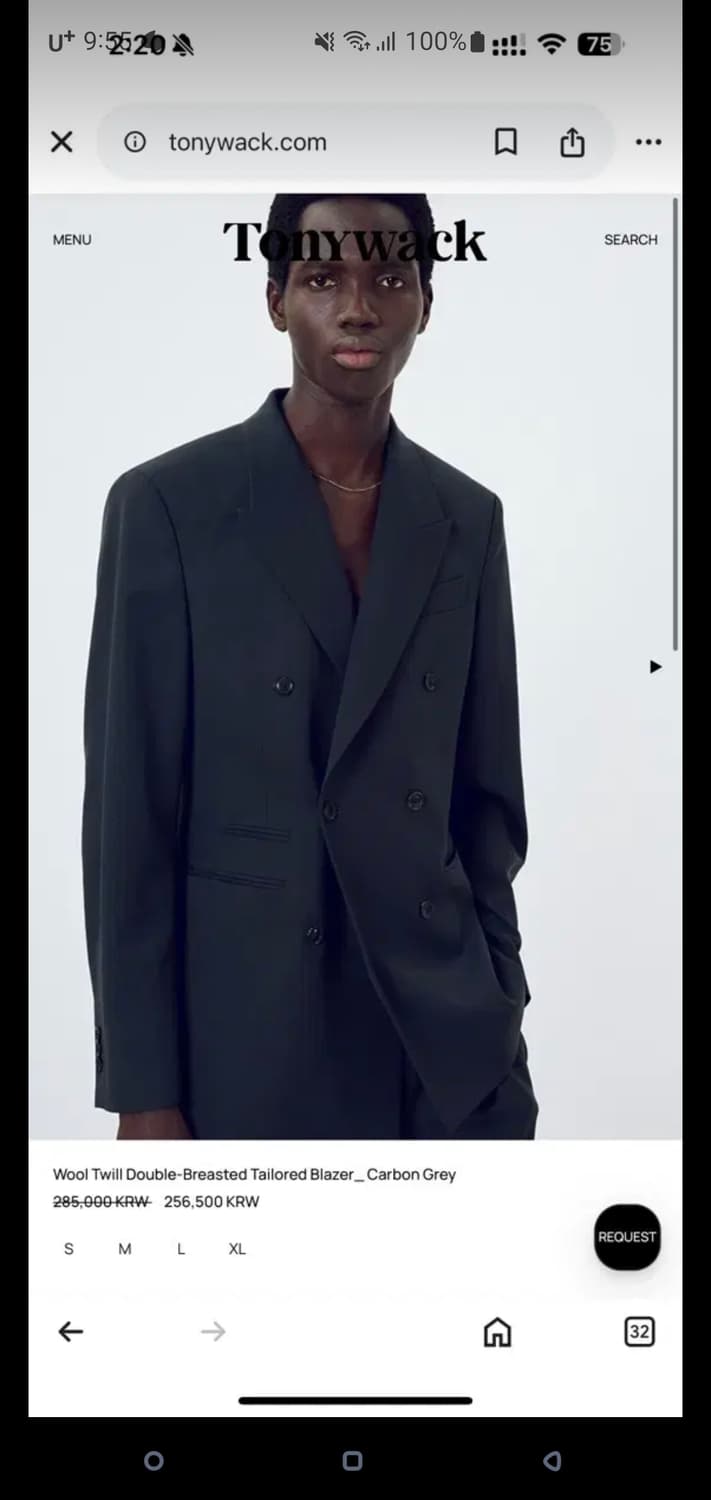 토니웩 더블 브레스티드 수트 셋업 카본그레이 상품이미지1