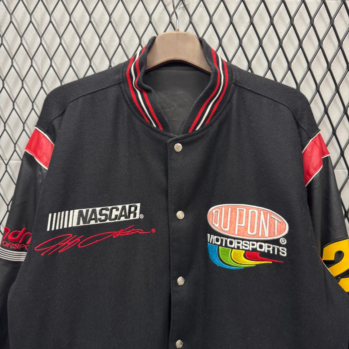 90s 제프 해밀턴 X 나스카 리버시블 바시티 자켓 레드 블랙 배색 상품이미지5