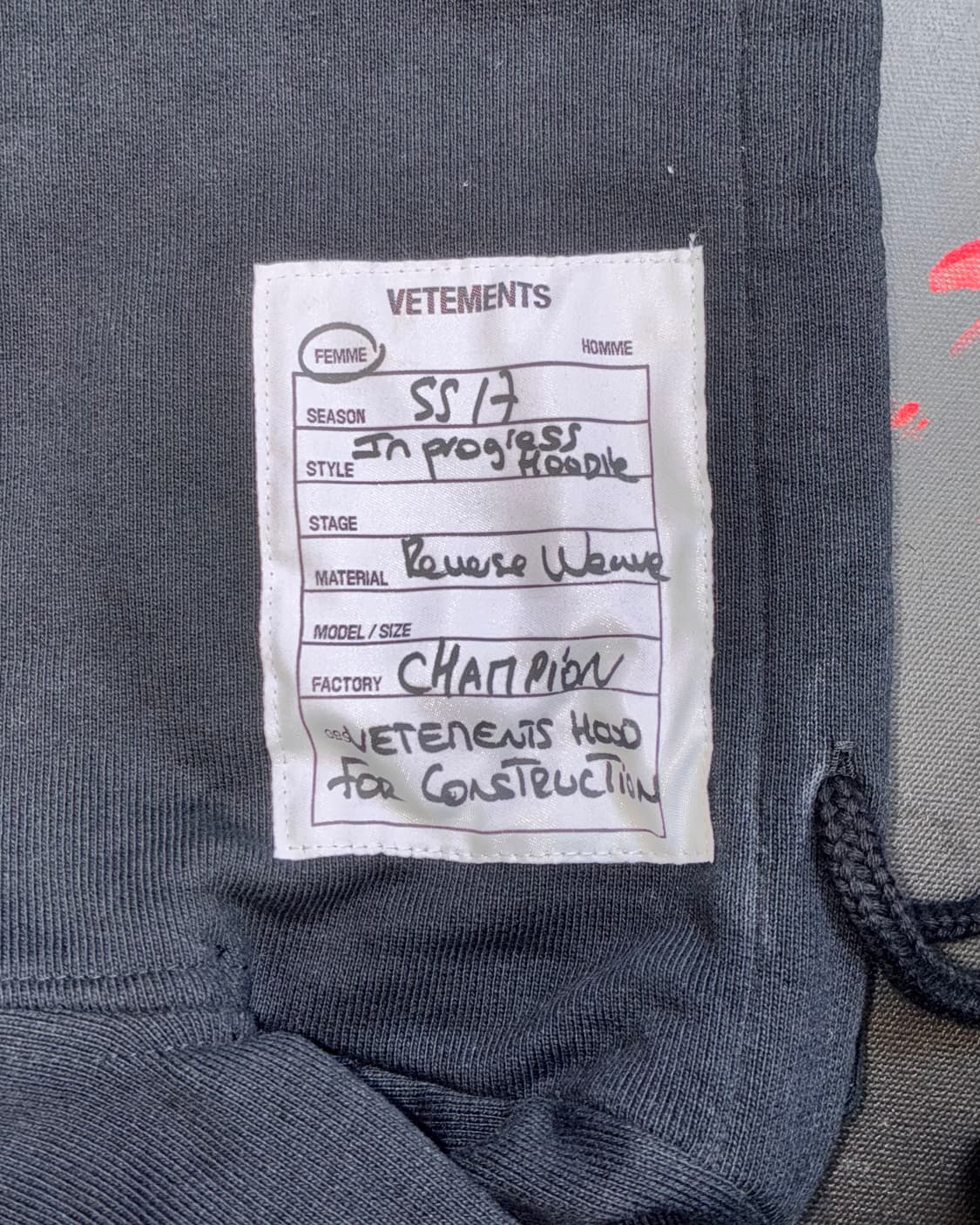 베트멍 챔피온 17SS 테이프 후드 상품이미지3