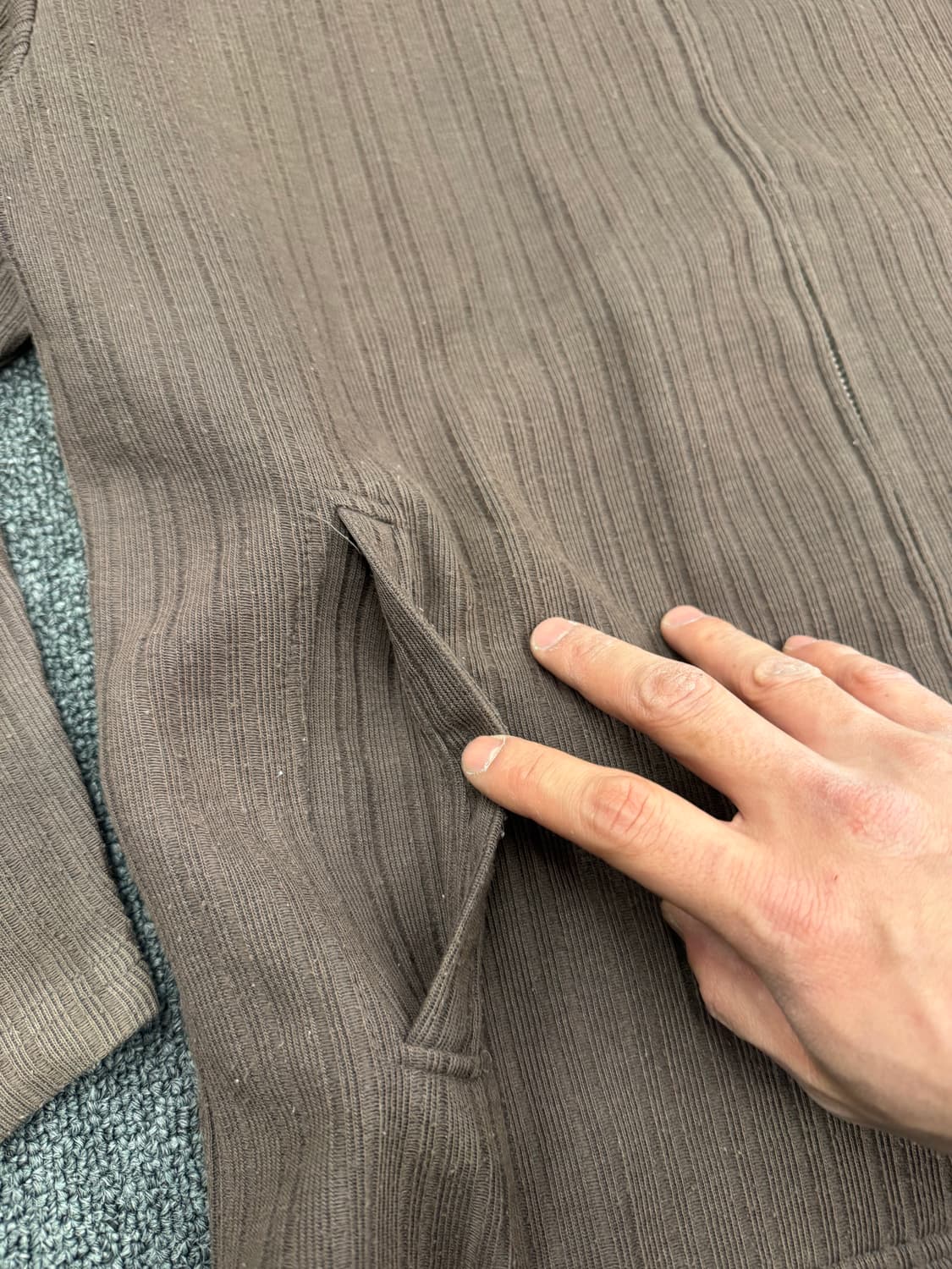 M)OLEEG 빈티지 브라운 니트 집업자켓 상품이미지4