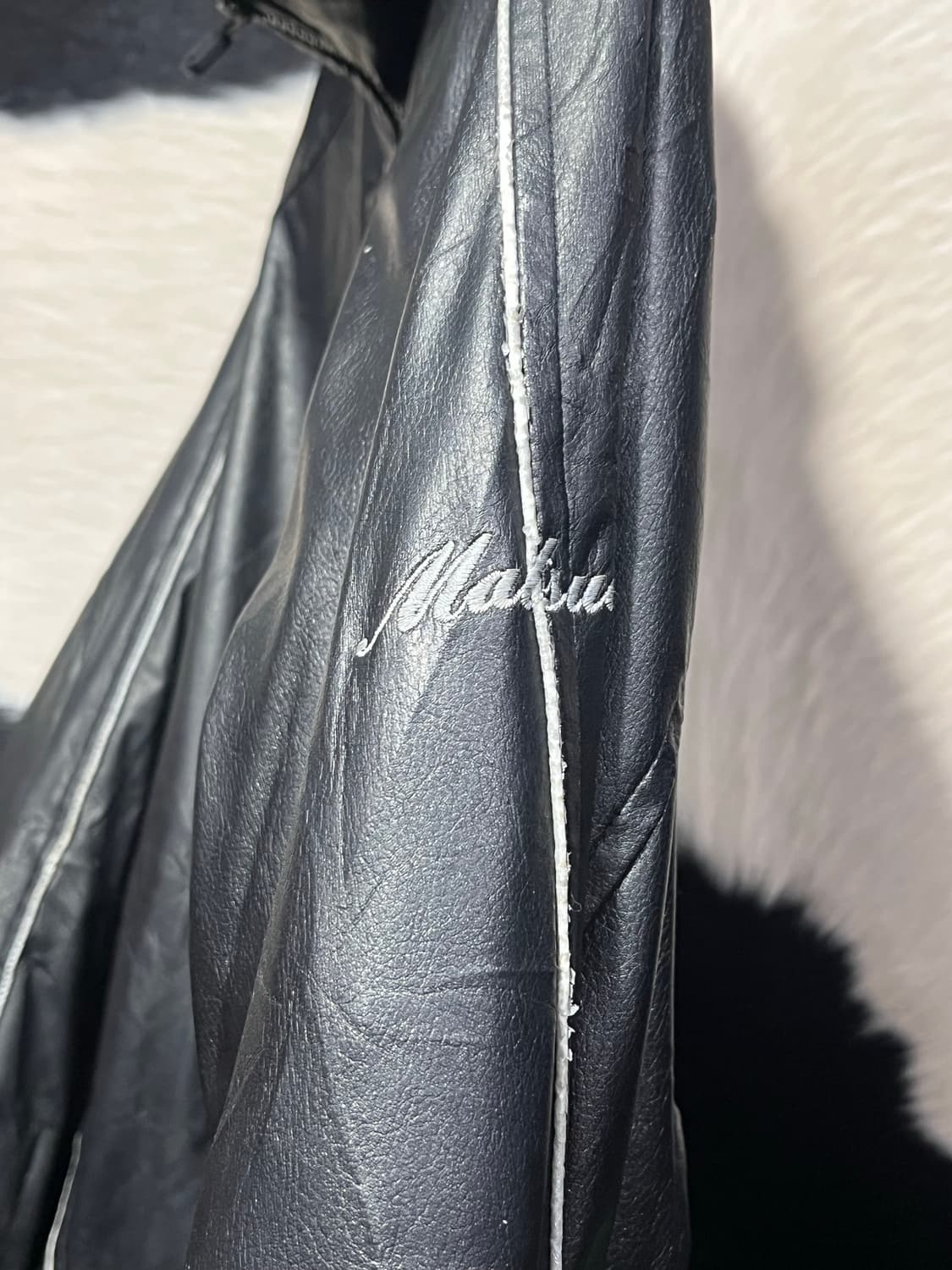 페이크 레더 봄버 자켓 상품이미지5