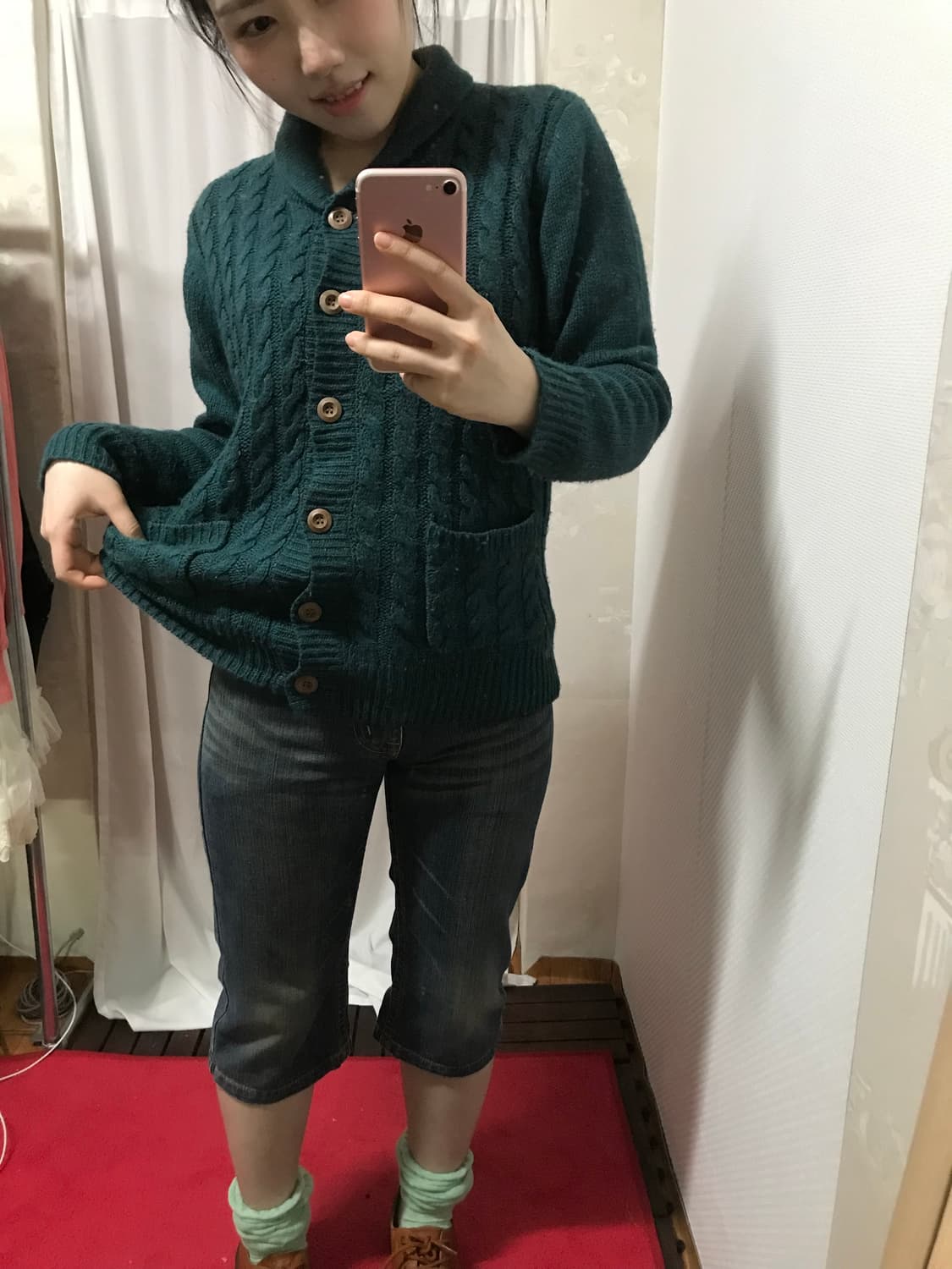 vinatge blue green knit cardigan 상품이미지5