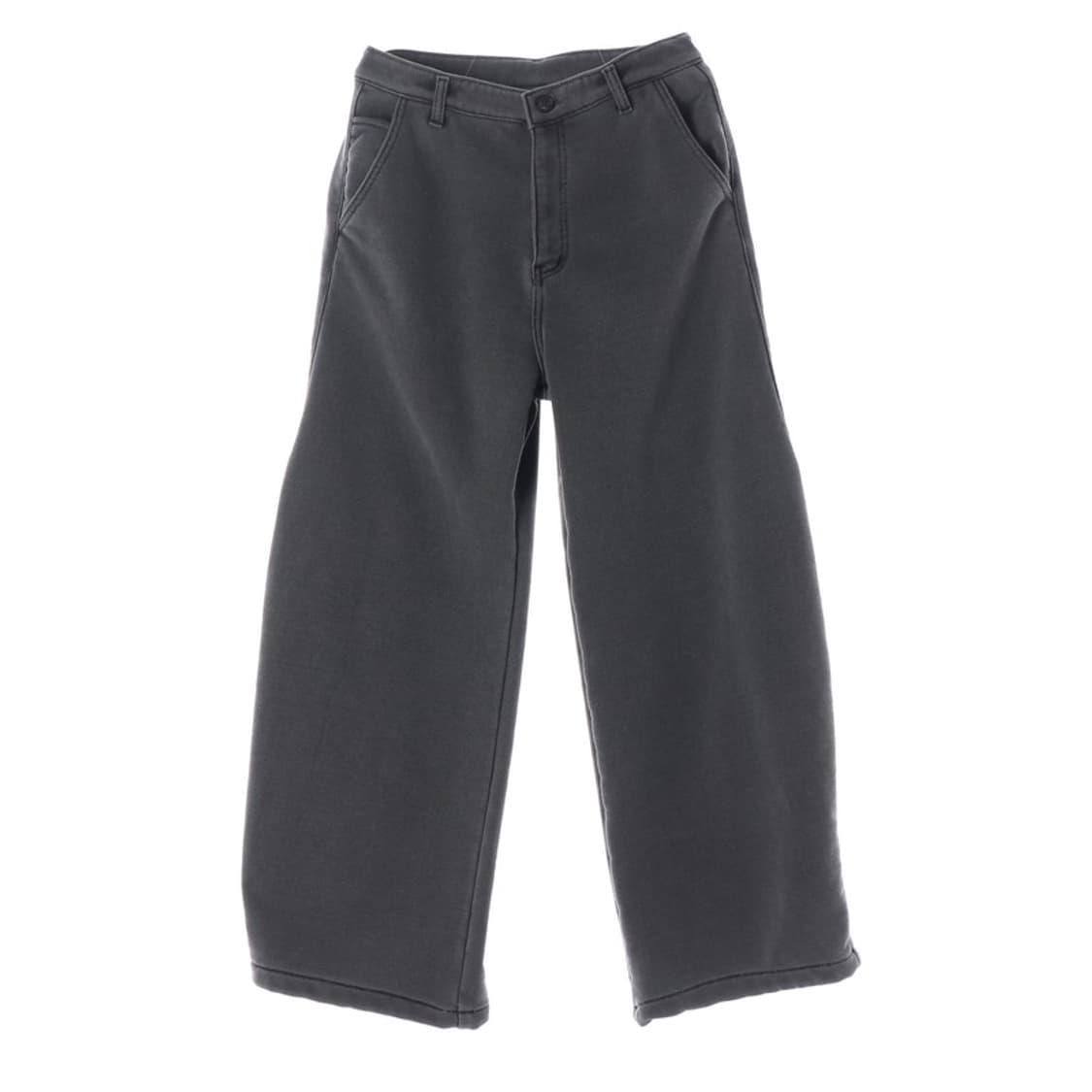 차콜 그레이 와이드핏 코튼 밴딩 팬츠 상품이미지1