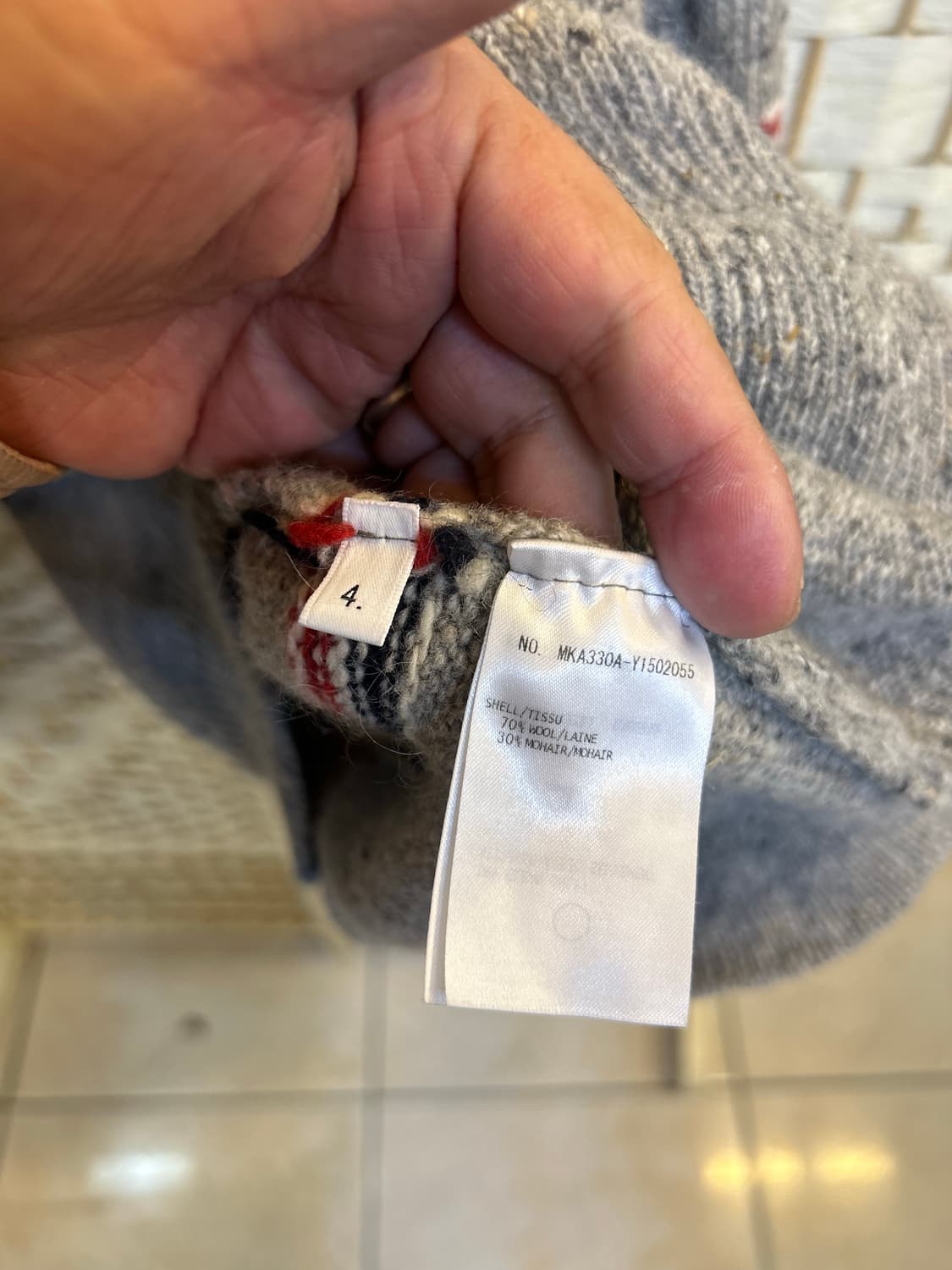 4/100-105/21fw 정품 톰브라운 저지 버드아이 니트팝니다 상품이미지3