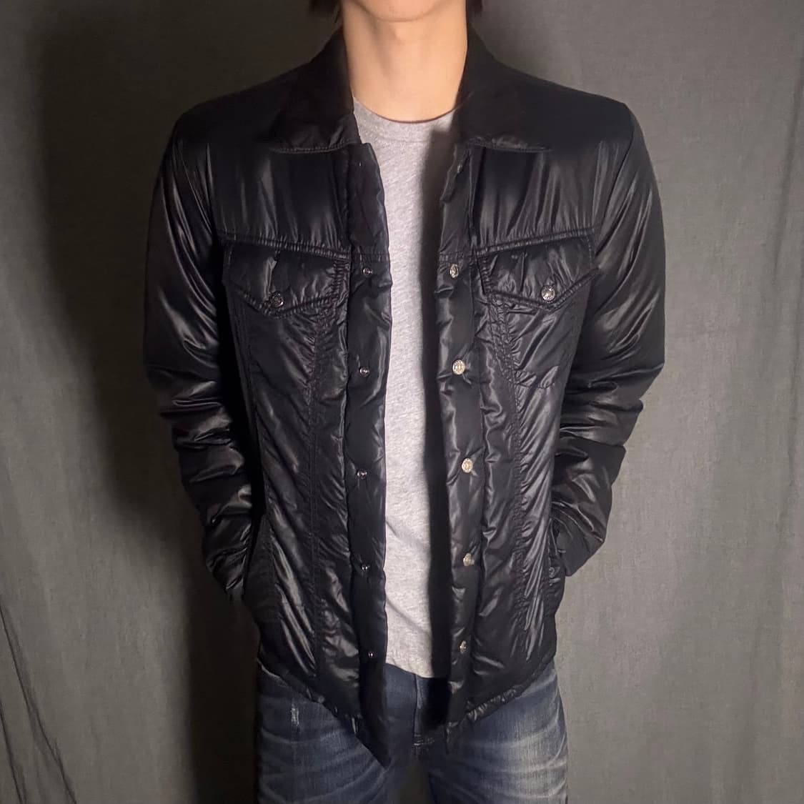 리바이스 오리털 블랙 패딩 셔츠 자켓  상품이미지2
