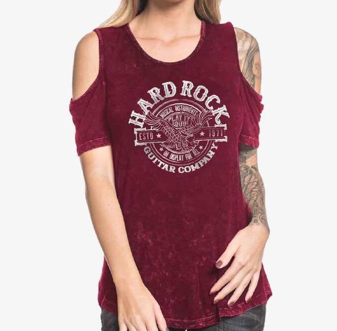 하드락카페 오프숄더 티셔츠 상품이미지1