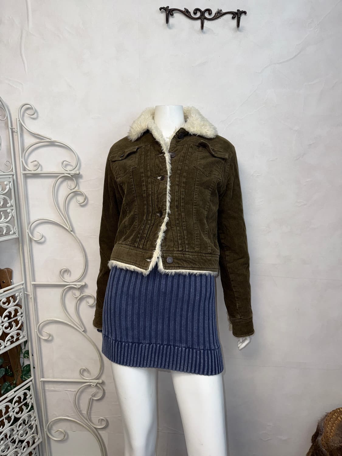Abercrombie khaki brown corduroy fur jk 상품이미지5