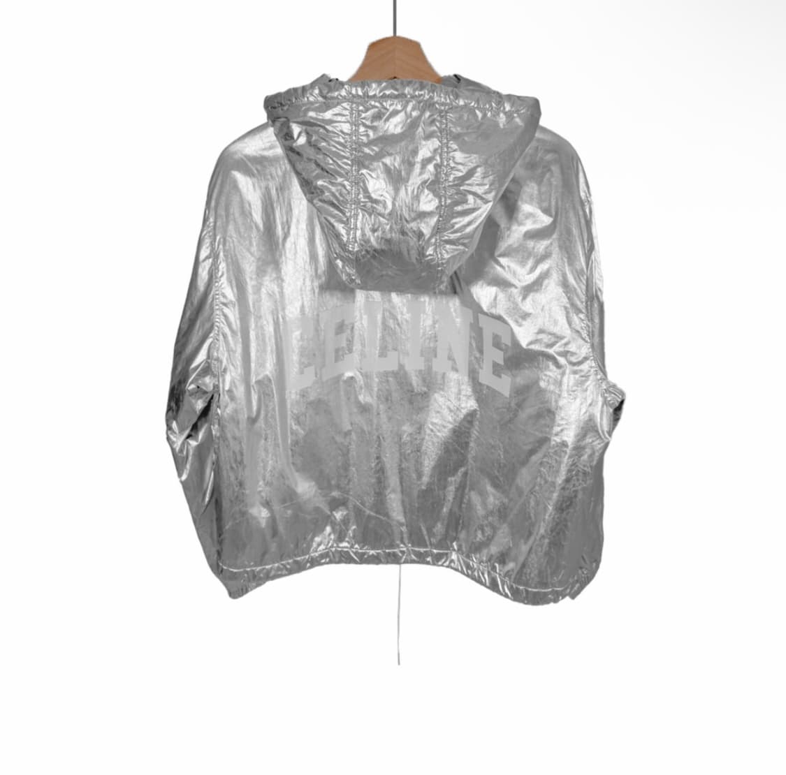 [34] 셀린느 여성 나일론 크롭 스케이터 후드 집업 봄버 자켓 실버 상품이미지1