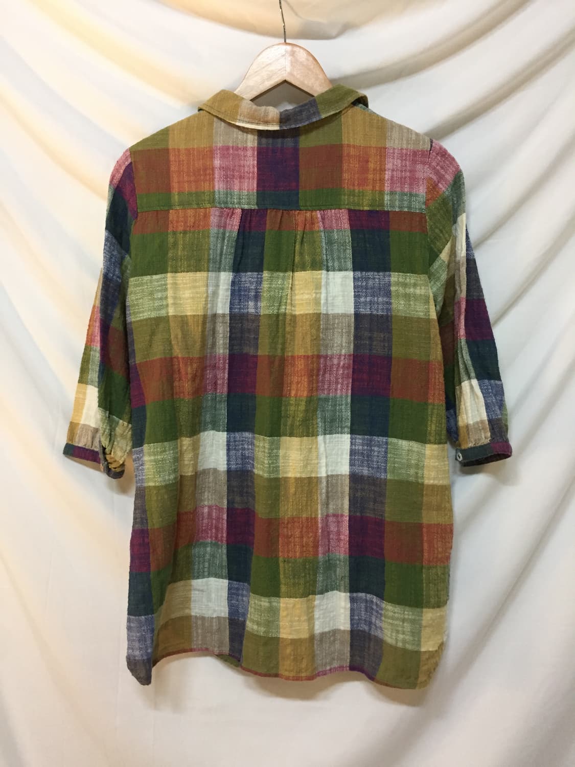 모리걸 단추 레이어드 체크원피스 상품이미지3