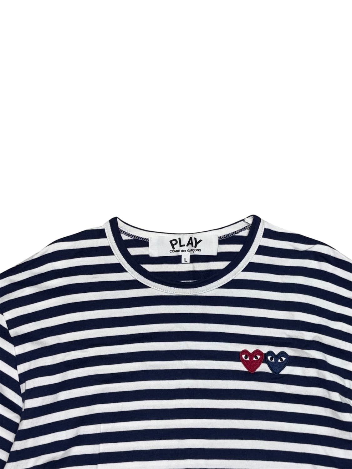 꼼데가르송 더블 하트 네이비 정품 롱슬리브  상품이미지4