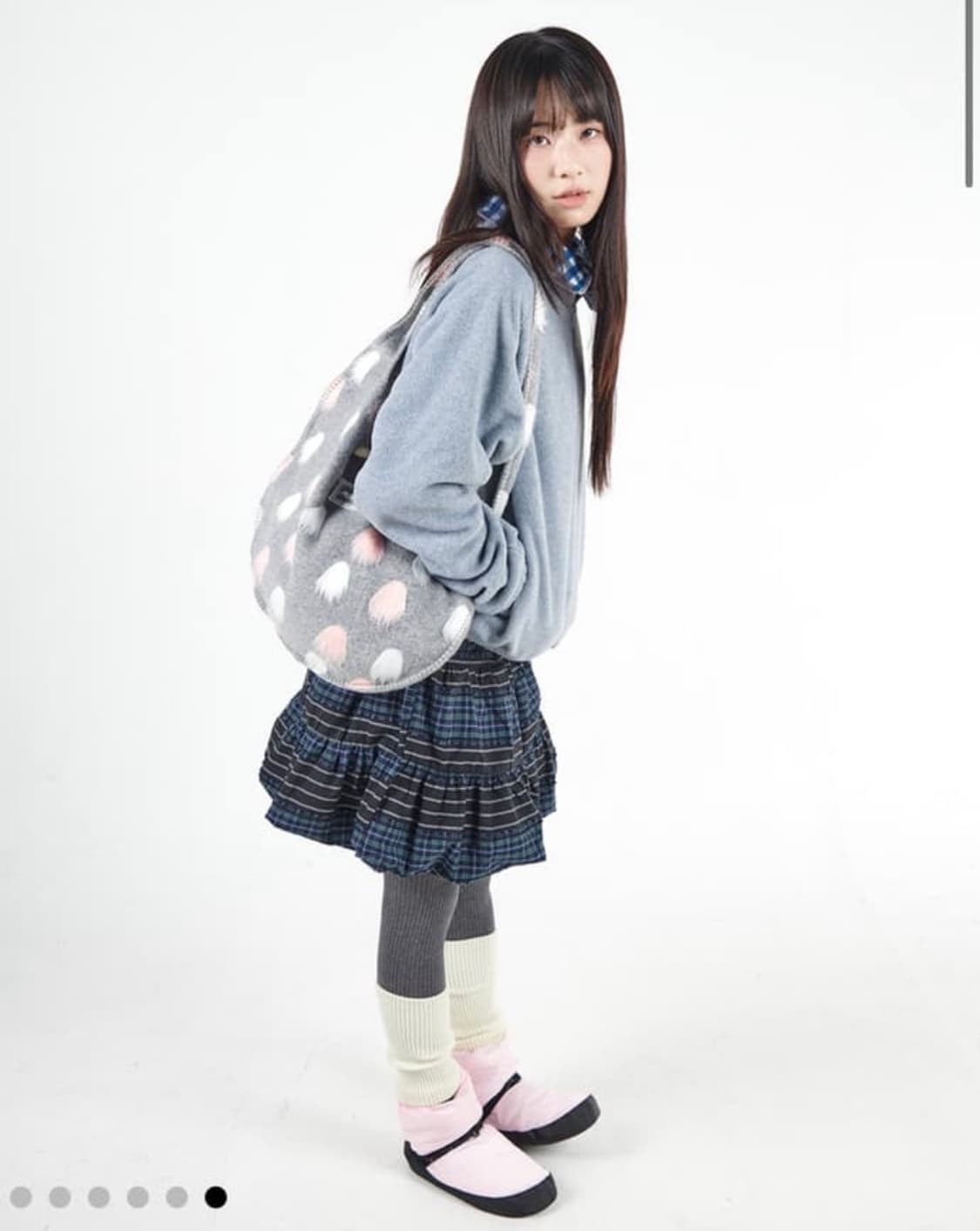 무음 투웨이 버튼 셔링 스커트 상품이미지2