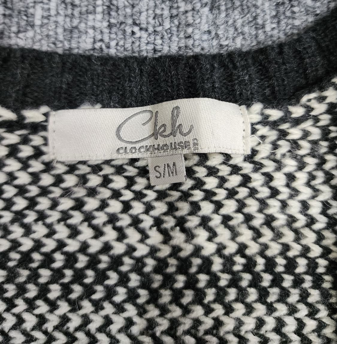 Clockhous 빈티지 패턴 프런지 가디건 S/M 상품이미지6