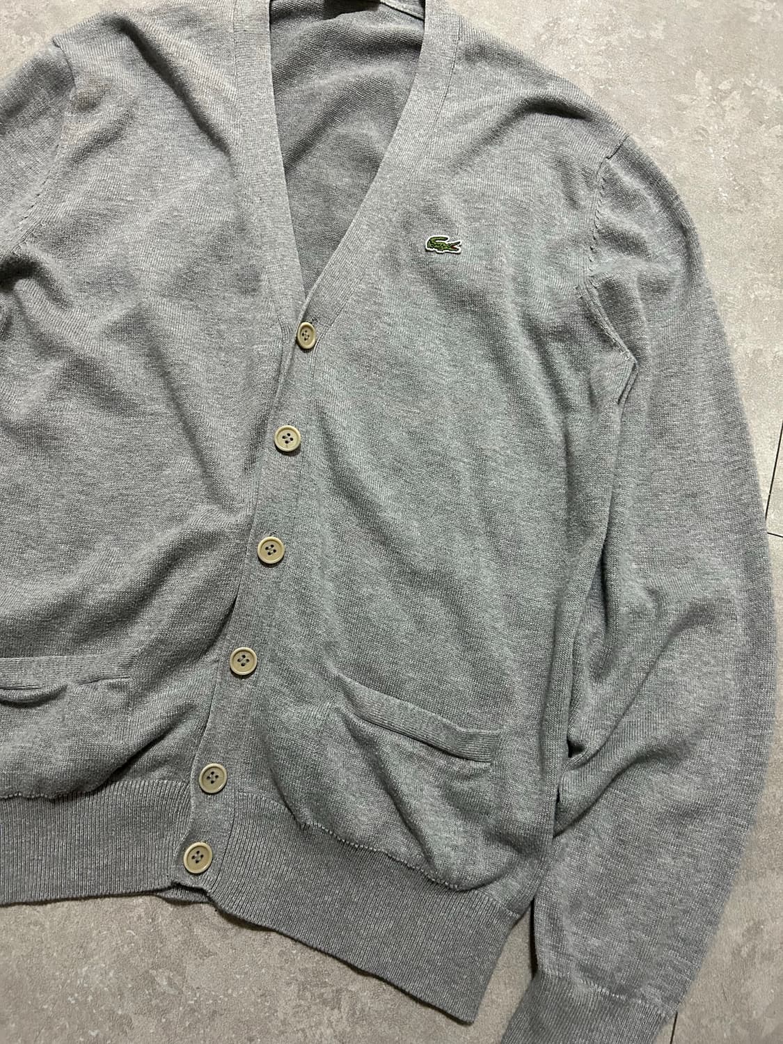 라코스테 라이트 그레이  코튼니트 빈티지 가디건 100size  상품이미지2