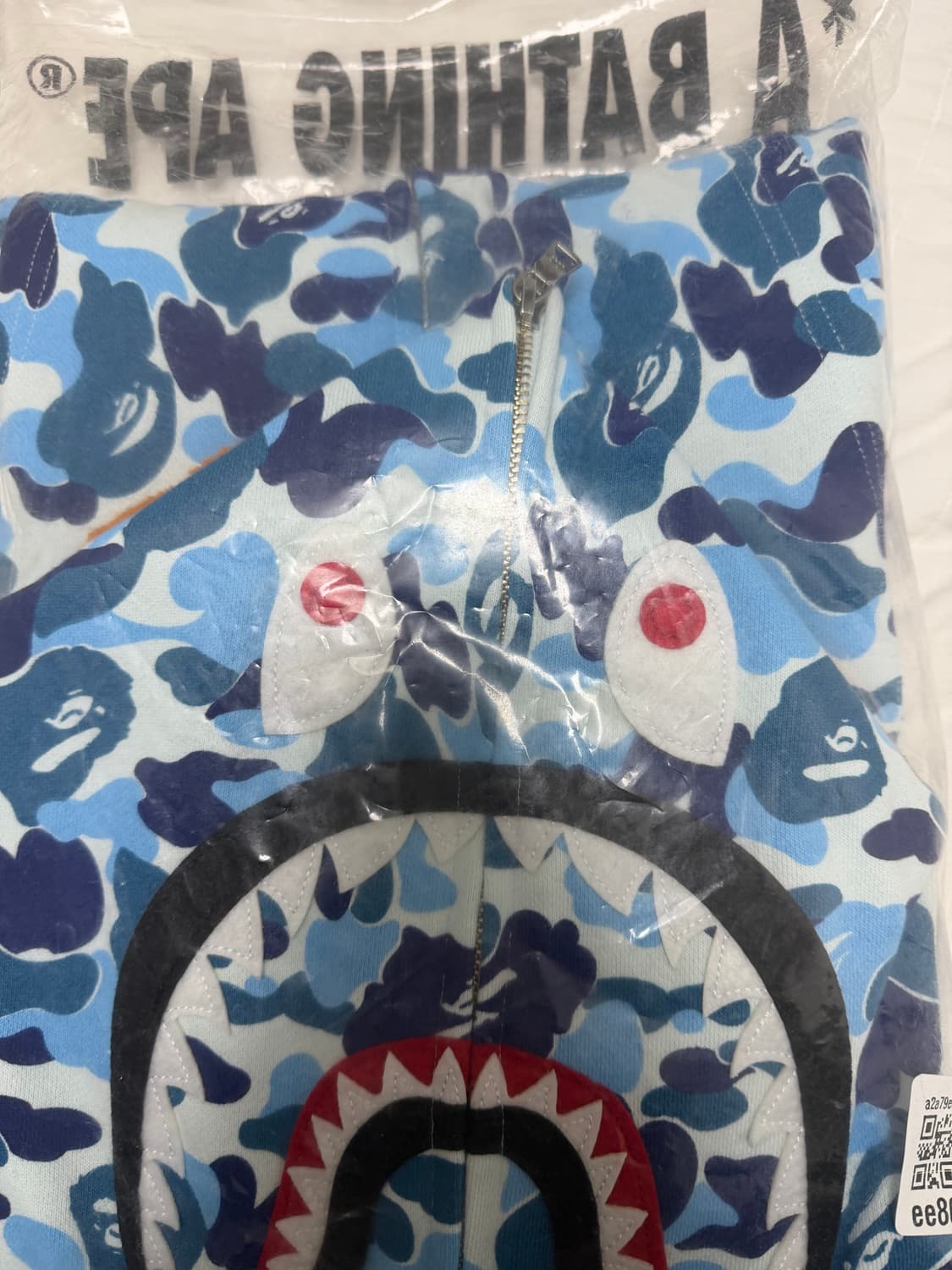 (급처)베이프 ABC 카모 샤크 풀 집 후드 블루 상품이미지1