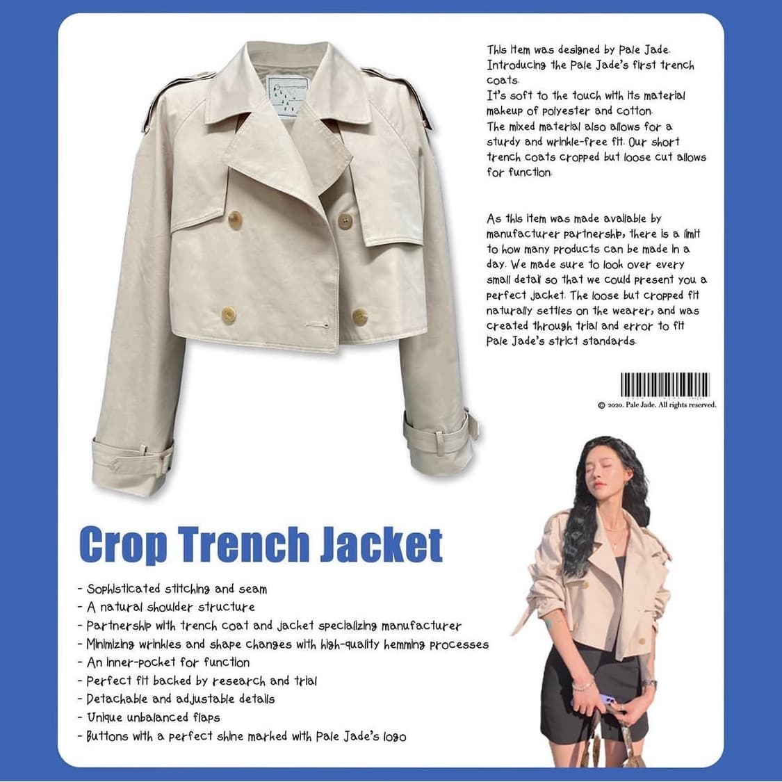 페일제이드 크롭 트렌치 자켓 상품이미지1