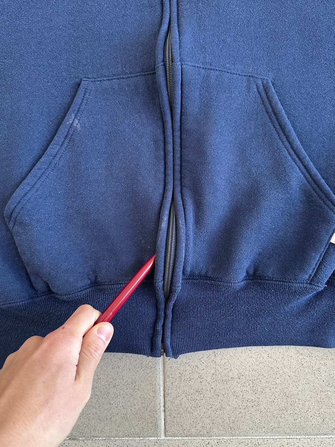 90s 빈티지 러셀 후드집업 네이비 L USA 상품이미지8