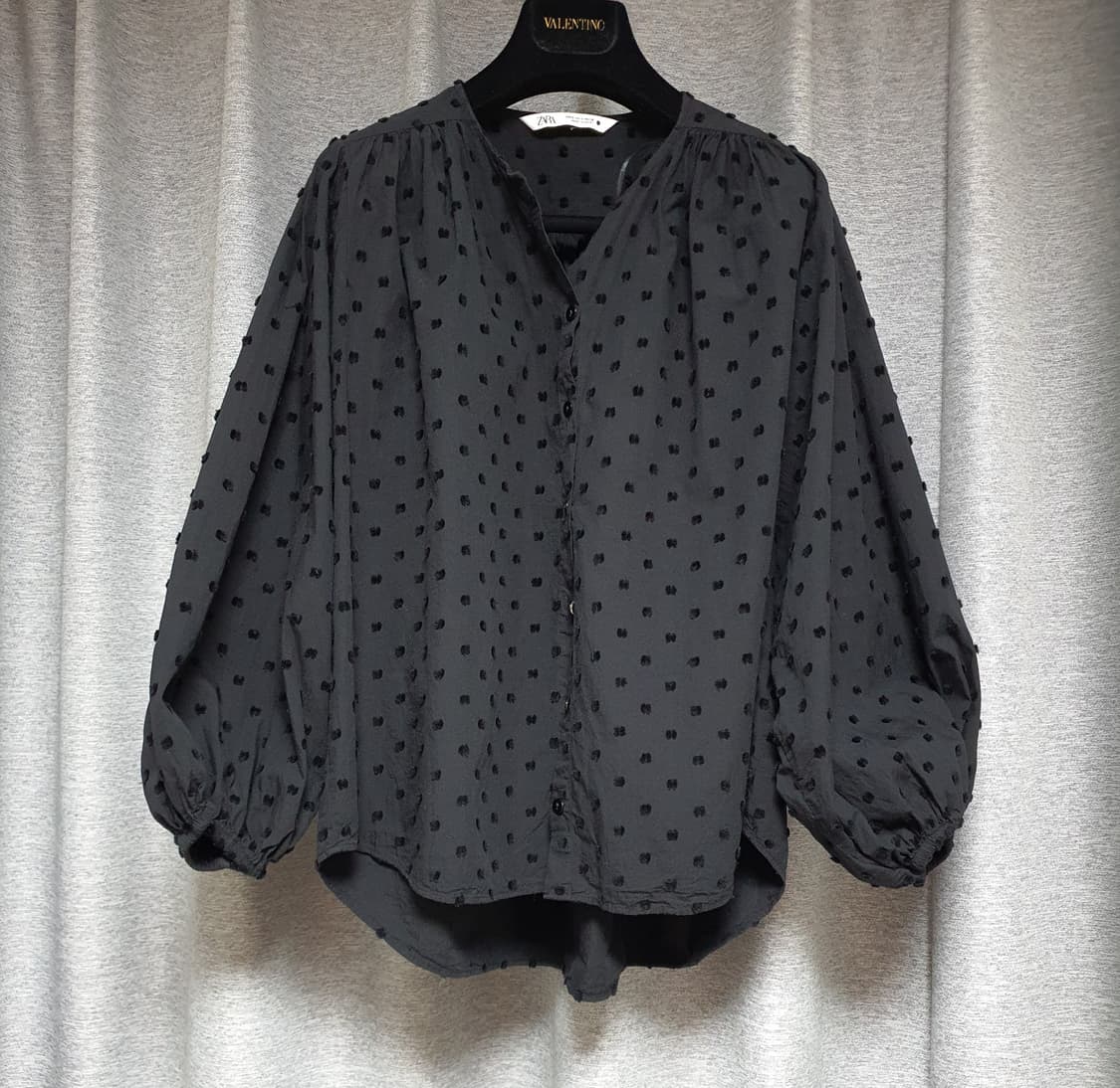 Zara자라 도트패턴 볼륨 여유핏 루즈핏 블라우스s or s~m 상품이미지1