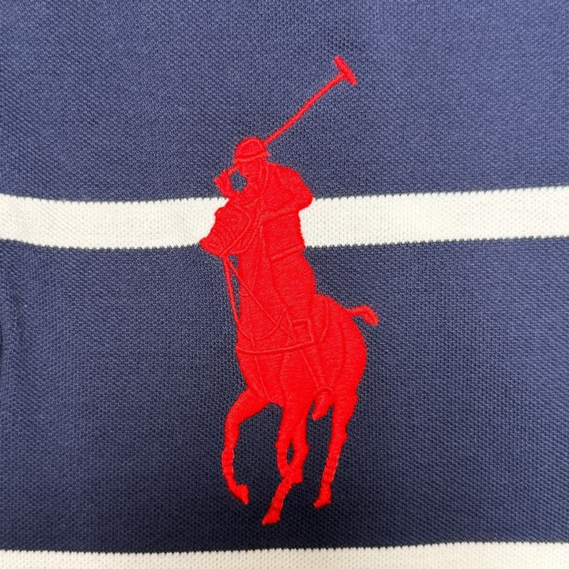 폴로 랄프로렌 빅포니 스트라이프 PK 카라 티셔츠 네이비 M 상품이미지2