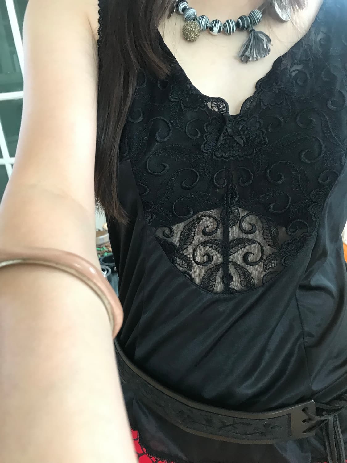 vintage lace see-through sleeveless 상품이미지3