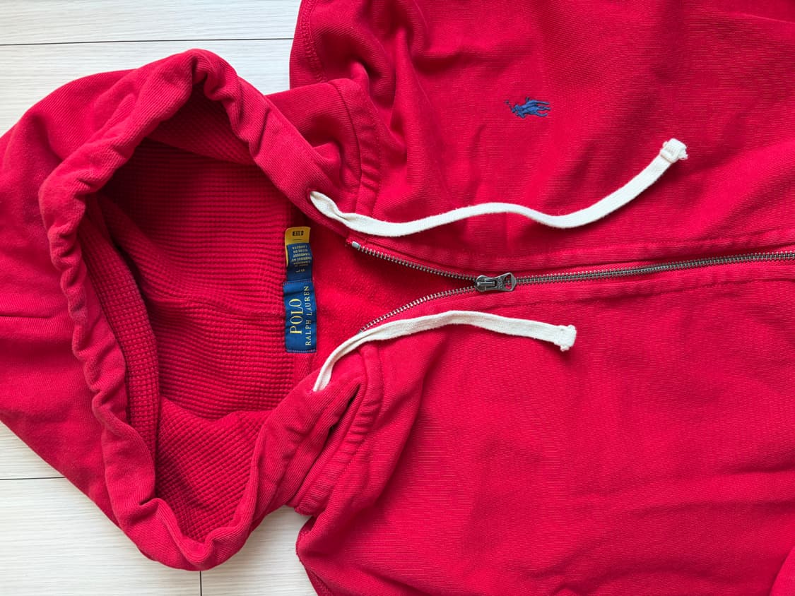 폴로 랄프로렌 레드 후드집업 상품이미지1